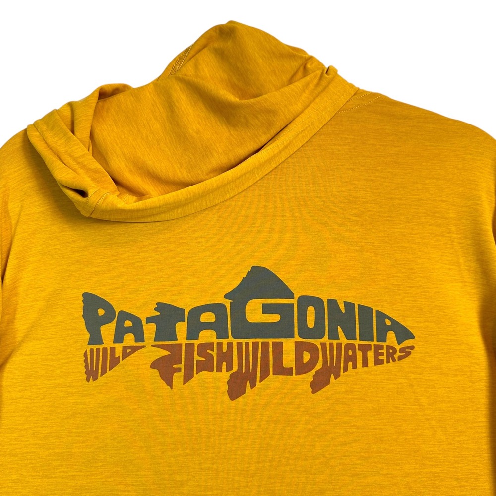 Patagonia Hoody Capilene Cool Daily Graphic Wild Fish Gold L Gorpcore 45335 - Picture 10 of 12